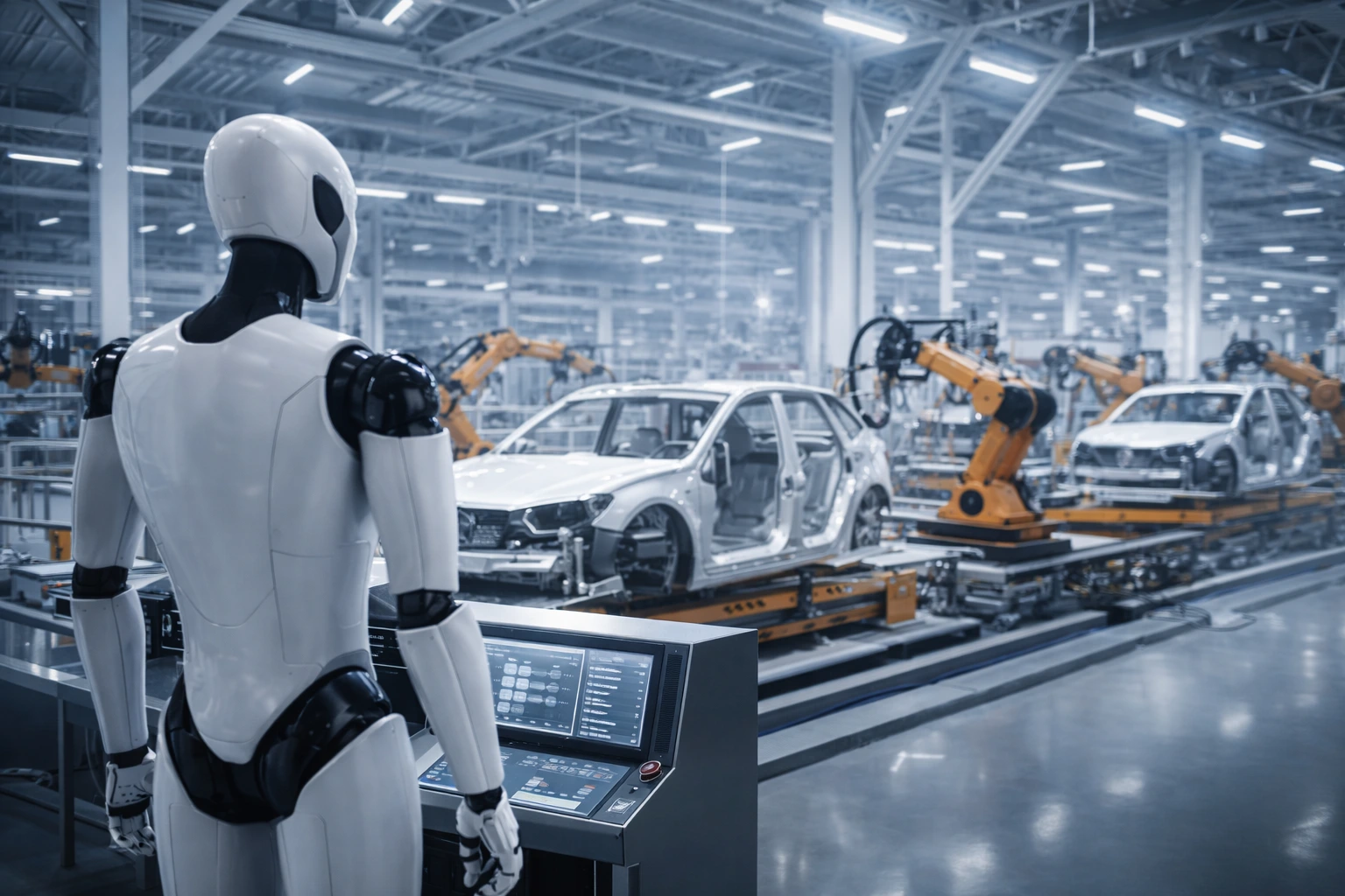 Tesla Optimus robot on factory floor